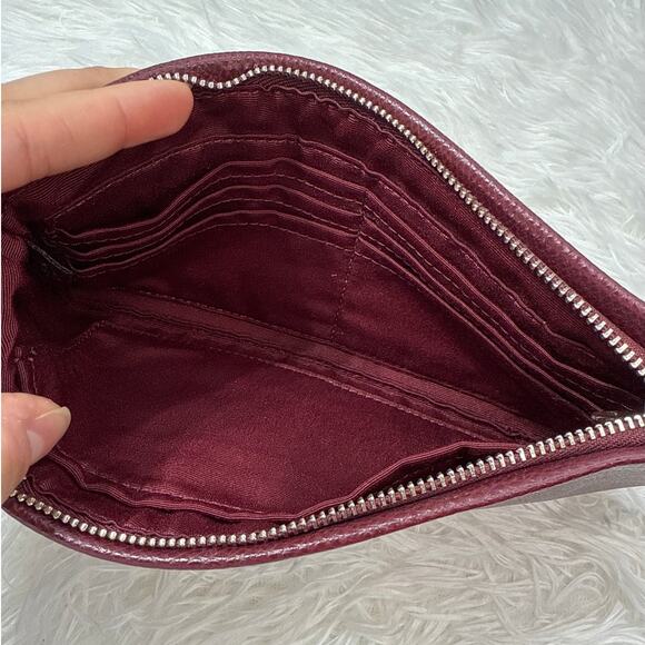 COACH Burgundy Wristlet with card slots - Picture 6 of 10